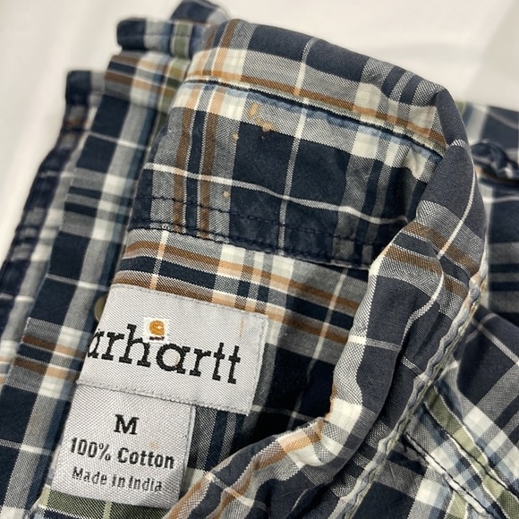 Carhartt Men’s Plaid Short Sleeve Button Down Shirt Medium - Picture 9 of 9
